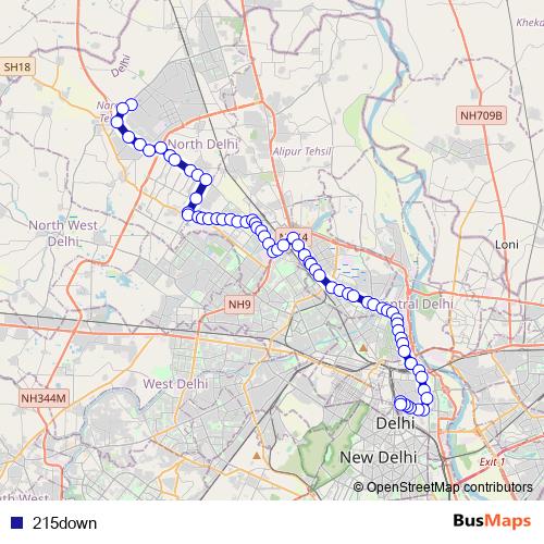 215down bus Line Map