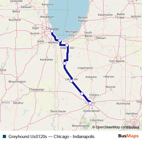 Greyhound Us0120s bus Line Map