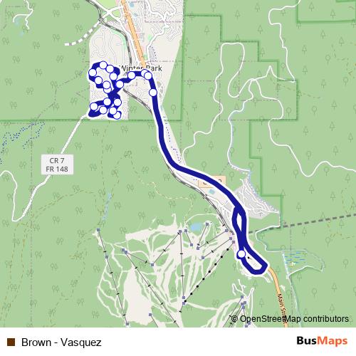 Brown - Vasquez bus Line Map