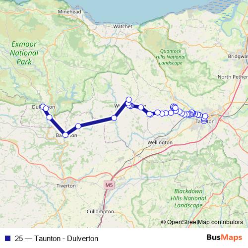 25 bus Line Map