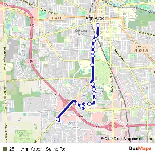 25 bus Line Map