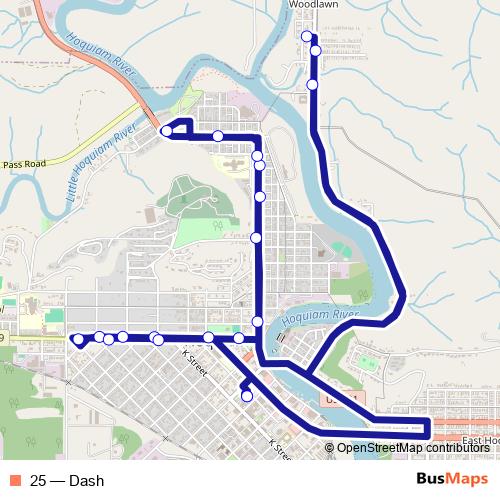 25 bus Line Map
