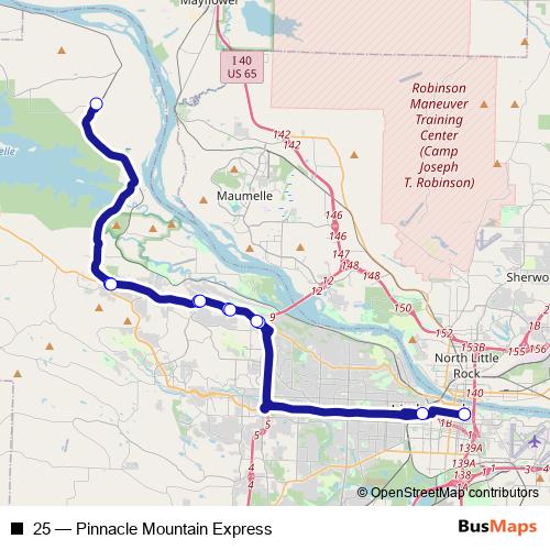 25 bus Line Map