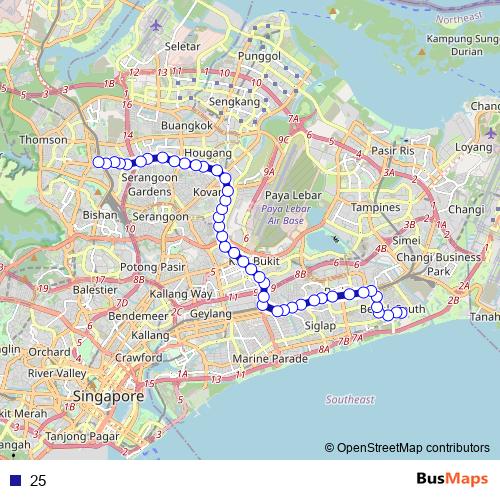 25 bus Line Map
