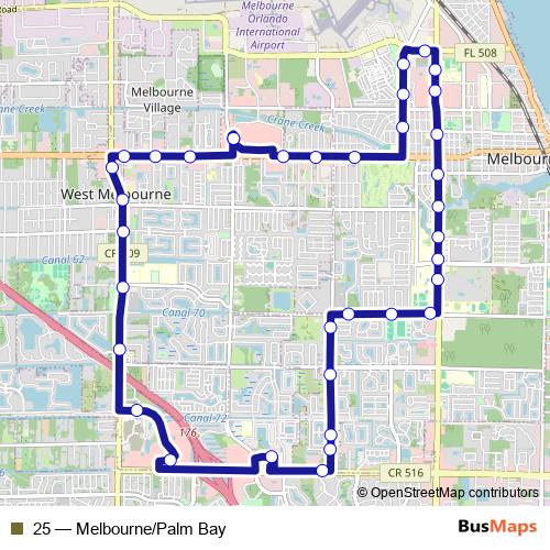 25 bus Line Map