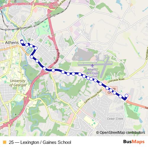 25 bus Line Map