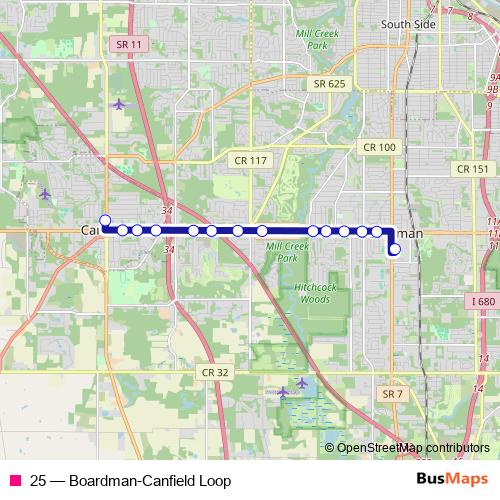 25 bus Line Map