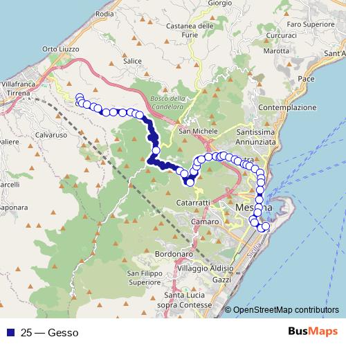 25 bus Line Map