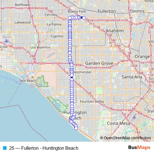 25 bus Line Map