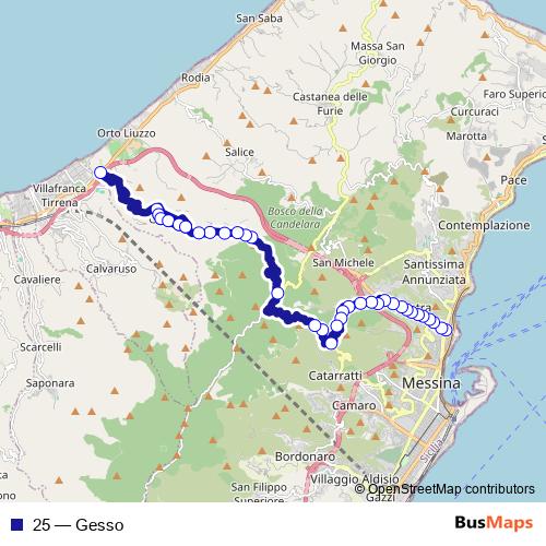 25 bus Line Map