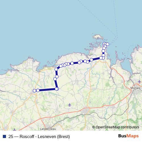 25 bus Line Map
