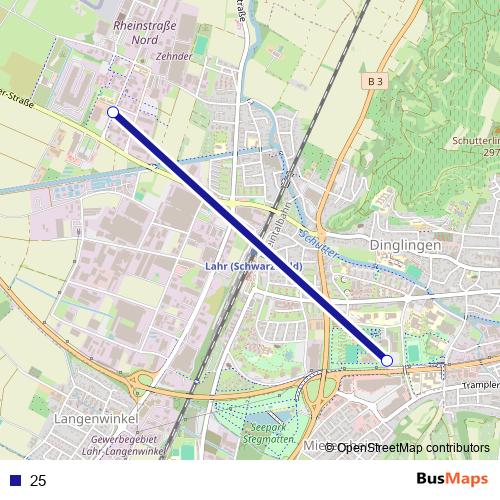25 bus Line Map