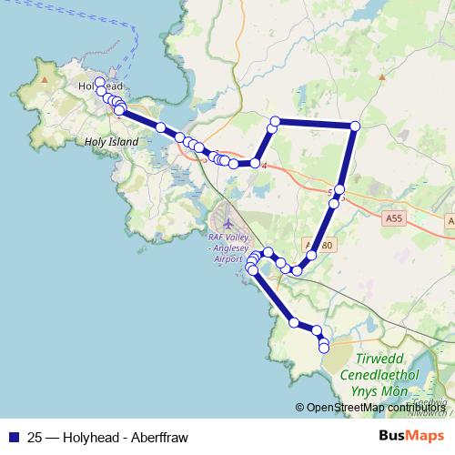25 bus Line Map
