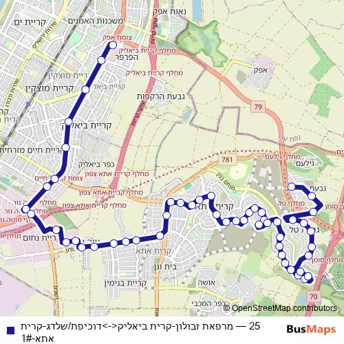 25 bus Line Map