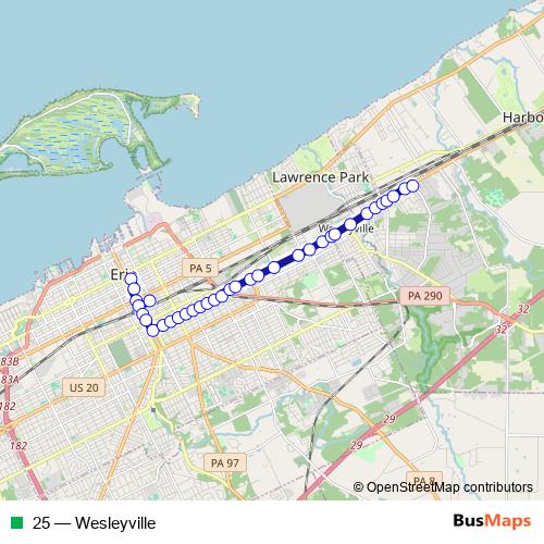 25 bus Line Map