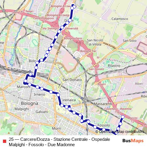25 bus Line Map
