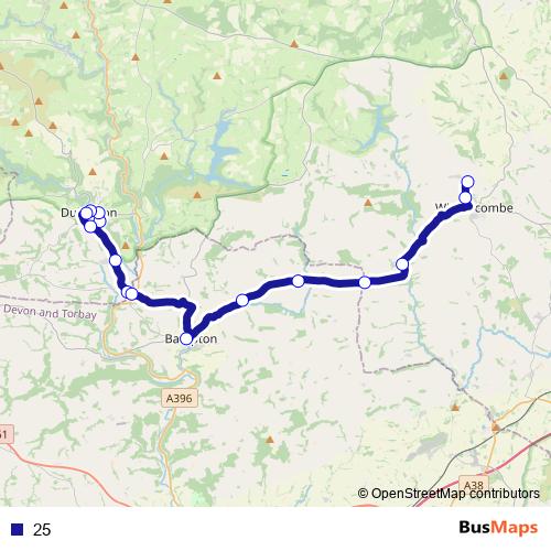 25 bus Line Map