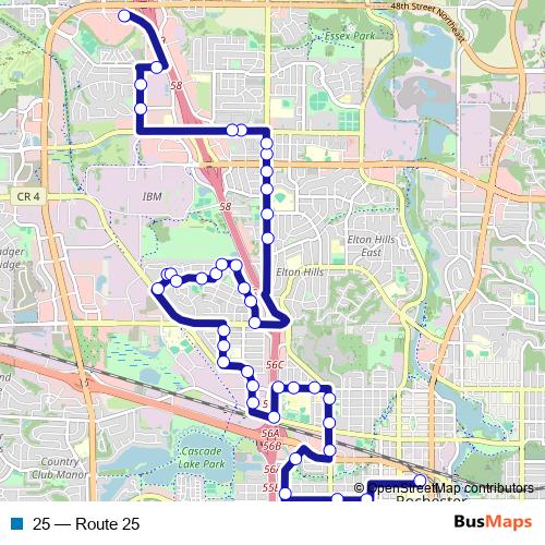 25 bus Line Map