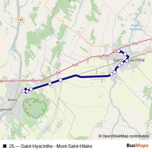 25 bus Line Map