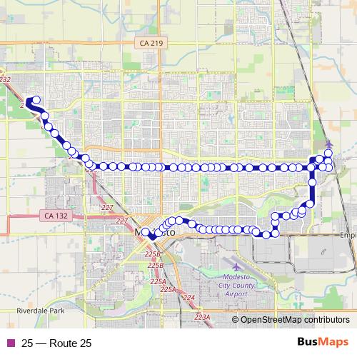 25 bus Line Map