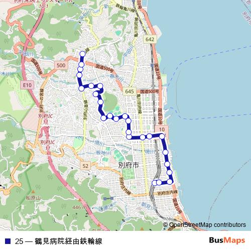 25 bus Line Map