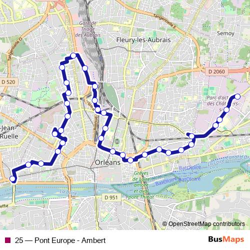 25 bus Line Map
