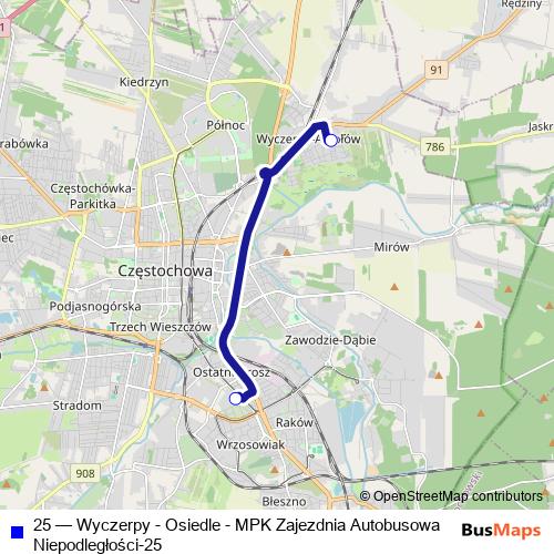 25 bus Line Map