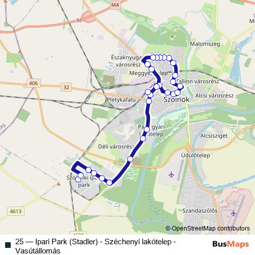 25 bus Line Map