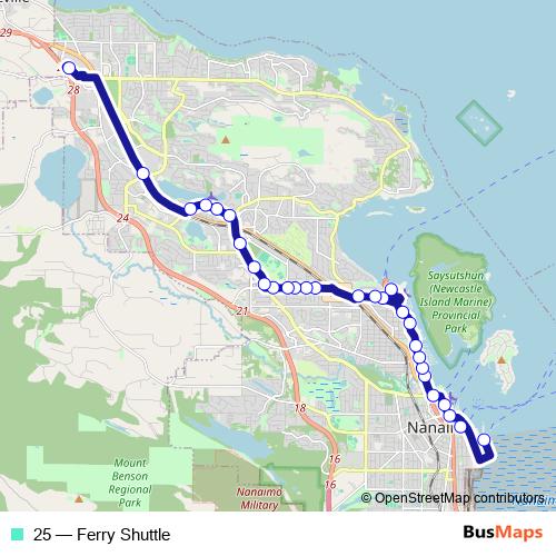 25 bus Line Map