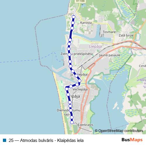 25 bus Line Map