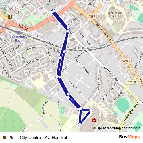 25 bus Line Map