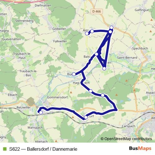 S622 bus Line Map