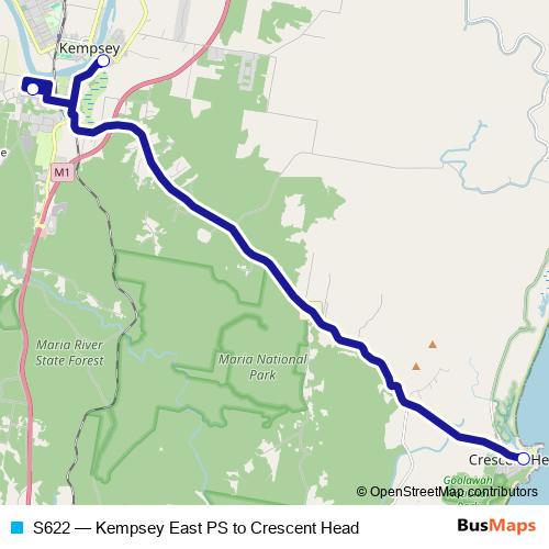 S622 bus Line Map