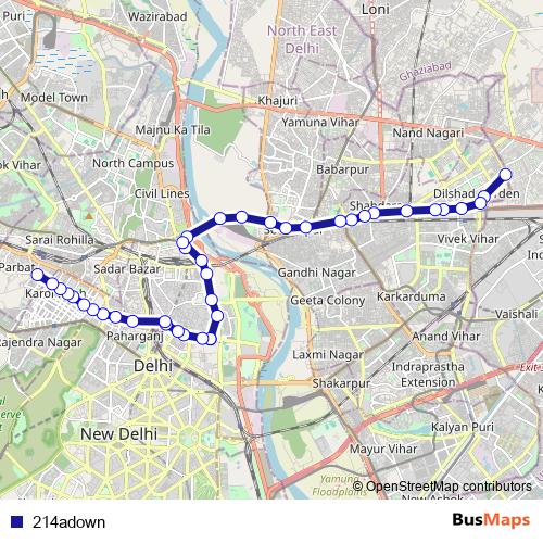 214adown bus Line Map