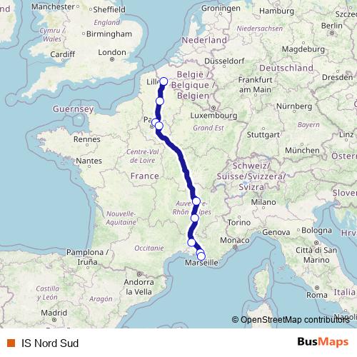IS Nord Sud rail Line Map
