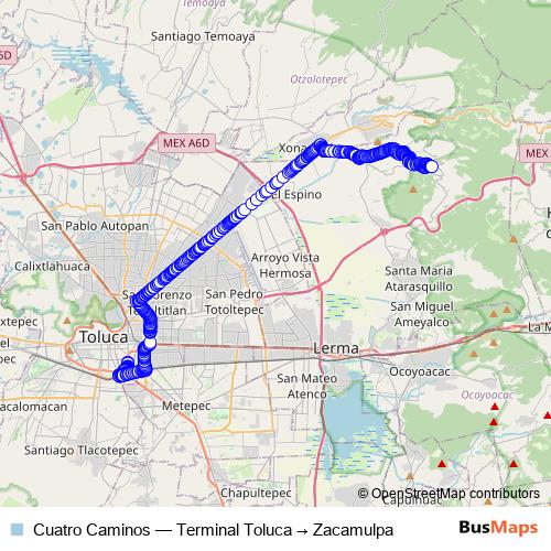 Cuatro Caminos bus Line Map