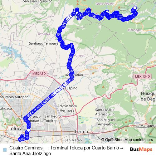 Cuatro Caminos bus Line Map