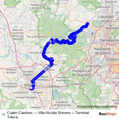 Cuatro Caminos bus Line Map