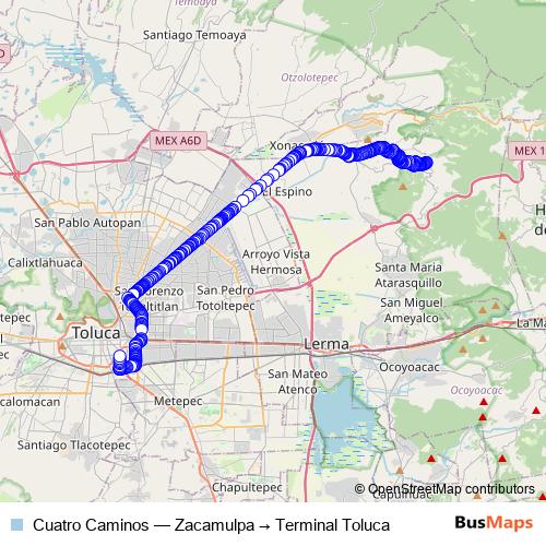 Cuatro Caminos bus Line Map