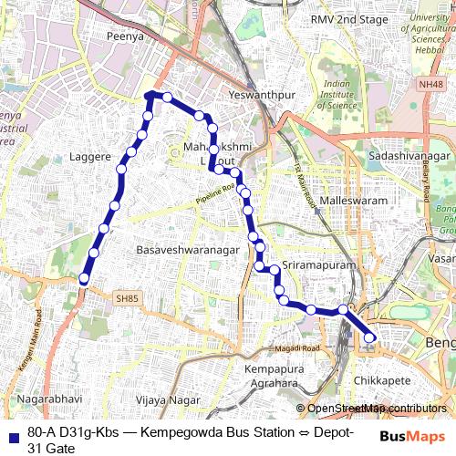 80-A D31g-Kbs bus Line Map