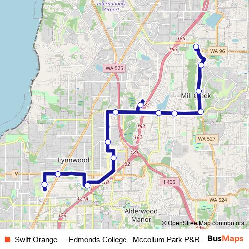 Swift Orange bus Line Map