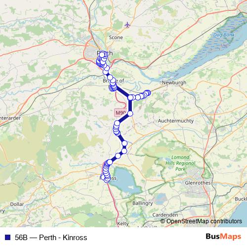 56B bus Line Map