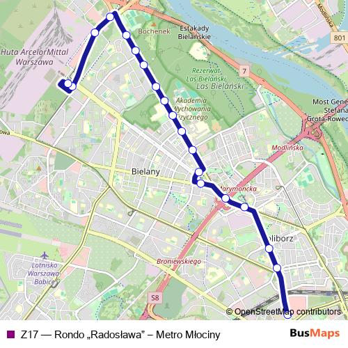 Z17 bus Line Map