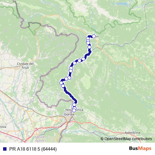 PR A18 6118 5 (64444) bus Line Map