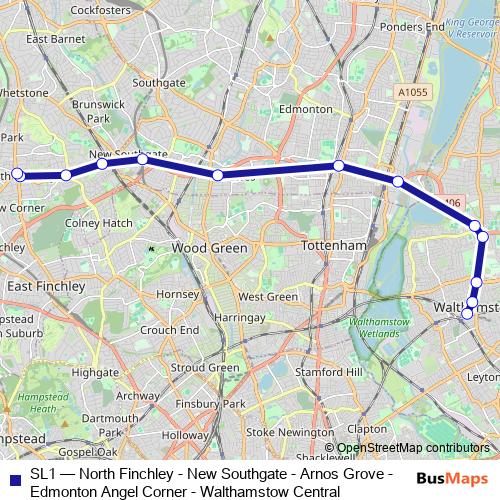 SL1 bus Line Map