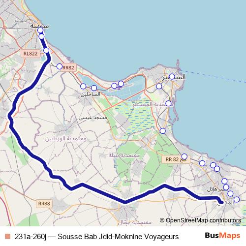 231a-260j rail Line Map