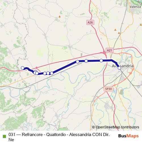 031 bus Line Map