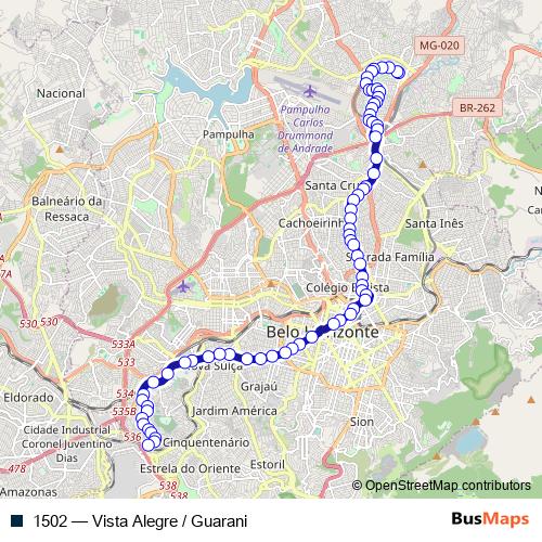 1502 bus Line Map