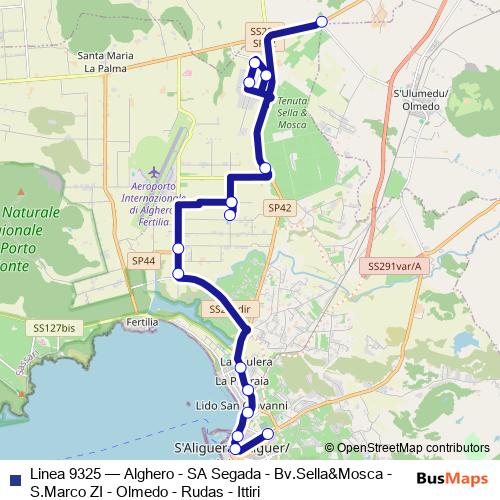 Linea 9325 bus Line Map