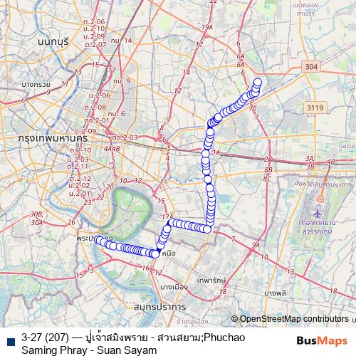 3-27 (207) bus Line Map